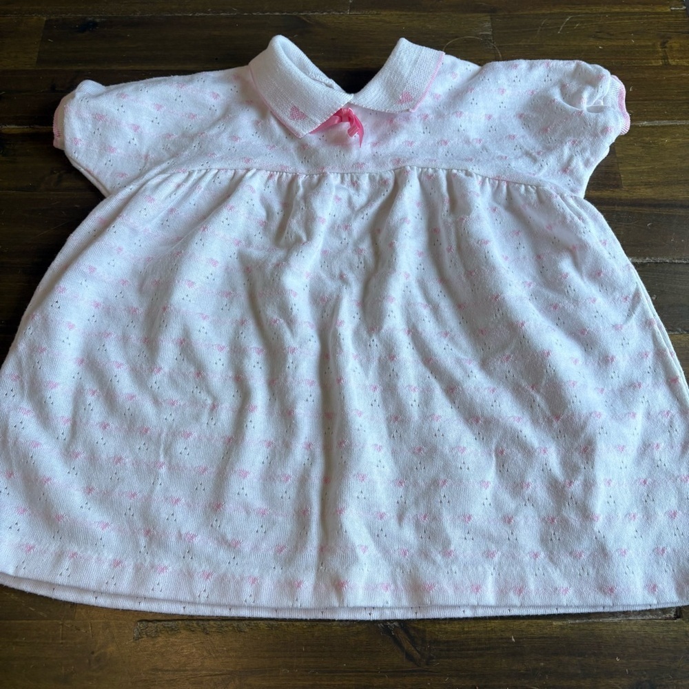 American Vintage Girls Top Polo Heart Pattern 4T Boxy Toddler Preppy Cute